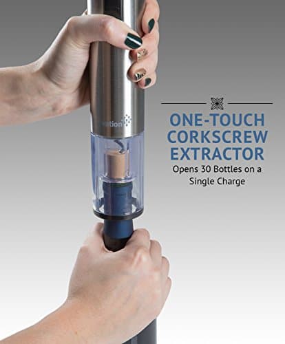 Ivation Electric Wine Gift Set – Includes Bottle Opener, Aerator, Vacuum Preserver, Stoppers, Foil Cutter & Charging Base 6