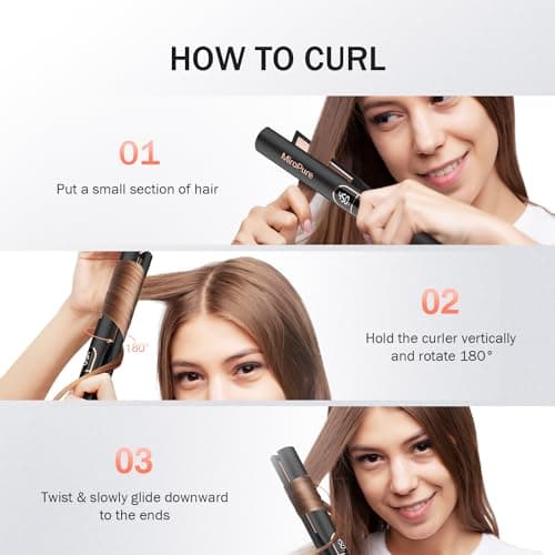 MiroPure Flat Iron Hair Straightener, 1 Inch Titanium Plates Hair Straightener with 15S Heat-up, Professional MCH Ceramic Negative Ion Hair Iron Dual Voltage for Women Hair with Auto Shut-Off 7