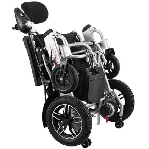 VEVOR Electric Wheelchair for Adults Seniors, 300 lbs Weight Capacity, 20 in Width Lightweight Foldable Motorized Wheelchairs, 20Ah Battery All Terrain Aluminum Alloy Chair, Adjustable Backrest 9