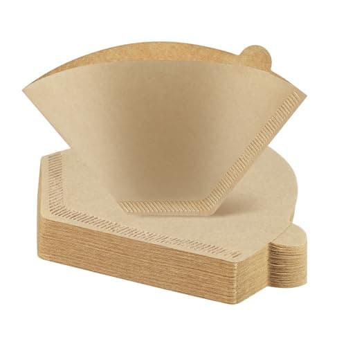 Coffee Filters #2, 100 Pcs Unbleached 2 Cone Filters Paper, Natural Disposable Coffee Filter Compatible with Drip and Pour Over Coffee Maker