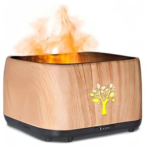 Toleker Essential Oil Diffuser, Noiseless Flame Diffusers for Essential Oils Large Room, Waterless Auto Shut-Off, Time Setting, 240ml (Wood Grain) 7