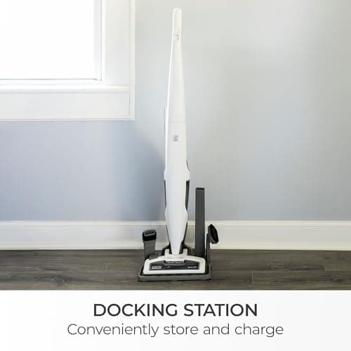 Kenmore DS1030 Cordless Stick Vacuum Lightweight Cleaner 2-Speed Power Suction LED Headlight 2-in-1 Handheld for Hardwood Floor, Carpet & Pet Hair, White 6