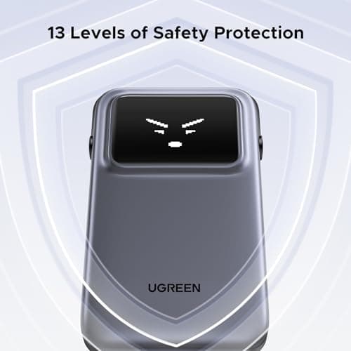 UGREEN Uno Power Bank with Built-in USB-C Cable 10,000mAh Portable Charger PD 30W Fast Charging Battery Pack with TFT Display for iPhone 16 Series/Galaxy S24/LG/Pixel/iPad/Airpods and More 7