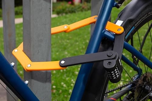 Master Lock Orange Hardened Steel Link Folding Bike Lock, Heavy Duty Anti-Theft Bicycle Lock with Customizable Combination, 2-1/2ft (80cm) Length x 0.15 in (4 mm), 8336EC 8