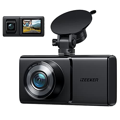 iZEEKER Dash Cam Front and Inside Cabin, Both 1080P Dual Dash Camera for Cars with IR Night Vision, 170°+140° Wide Angle, Accident Record, Parking Monitor for Truck Taxi Driver, Support 128GB