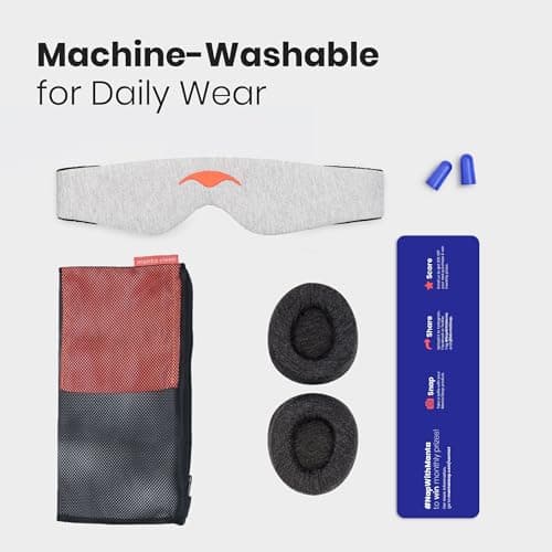 Manta Sleep Mask - 100% Light Blocking, Adjustable Sleeping Mask with Detachable Eye Cups, Ultra Comfortable for Women & Men, Zero Pressure on Lashes, Perfect for Travel/Shift Work 8