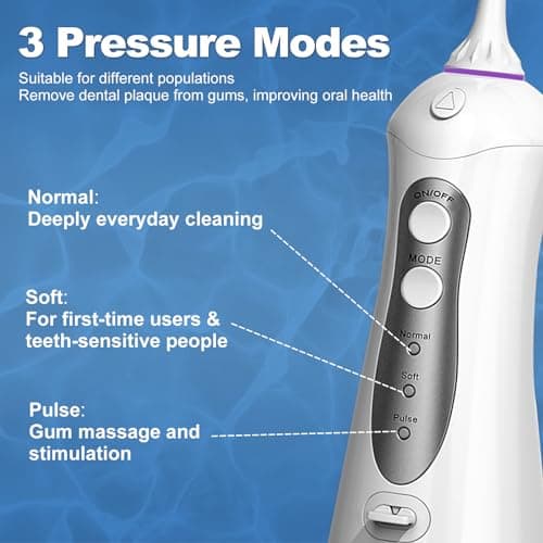 Water Flosser Cordless Teeth Pick: Portable Adults Dental Oral Irrigator for Travel Flossers Cleaning Picks 300ML 5