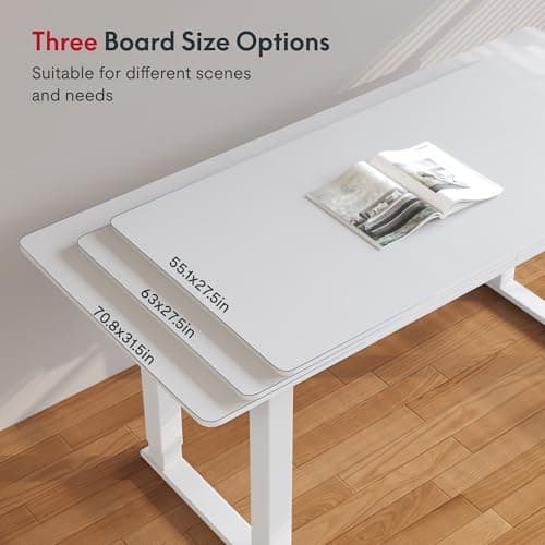 SANODESK 4-Leg Standing Desk, Electric Height Adjustable Desk with Memory Presets for Home Office, Stand up Desk Computer Workstation, 55x28 Inches White 8