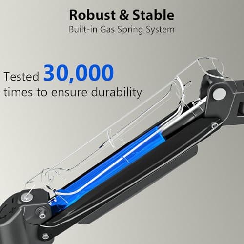 BONTEC Monitor Wall Mount Arm, VESA Gas Spring Height Adjustable, for 13-42 Inch Screens, Max 19.8lbs, Swivel, Tilt, Space-Saving Desk Mount, Easy Installation, Single Arm TV Mount, Max VESA 200x200 5