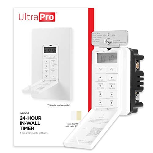 UltraPro 24-Hour Digital In-Wall Timer, Easy-to-Program, Presets, Countdown Timer, ON/OFF Override Button, 40955