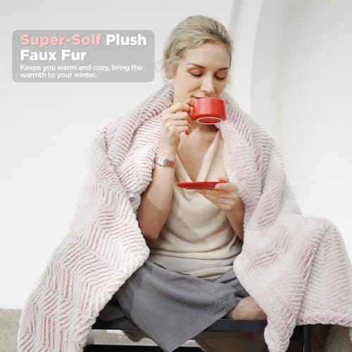 Templewet Heated Blanket Electric Blanket 50" x 60" - Cozy Soft Heated Throw with 5 Heating Levels & 3 Hours Auto Off,Machine Washable,ETL & FCC Certification(Frosty Pink) 5