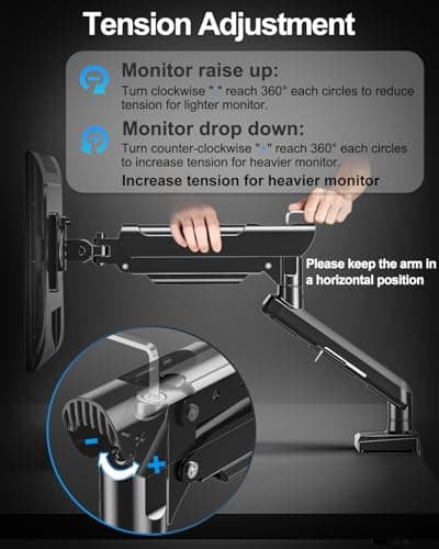 Dual Monitor Arm for 17-32 Inch Computer Screens, 22lbs per Arm, Full Motion Monitor Desk Mounts for 2 Monitors, Gas Spring Desk Mount, VESA Mount, Freelift Pro 9