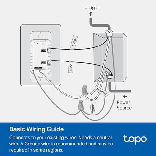 TP-Link Tapo Smart Dimmer Switch, Single Pole, Neutral Wire Required, 2.4GHz Wi-Fi Light Switch Compatible with Alexa and Google Home, UL Certified, No Hub Required, White, Tapo S500D(4-Pack) 7