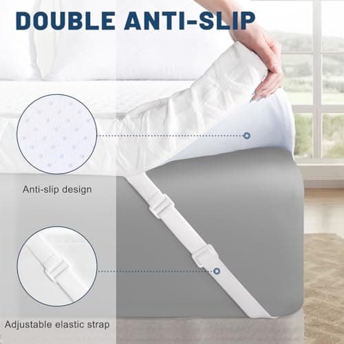 HARNY 3 Inch Gel Memory Foam Mattress Topper Queen Size, Cooling Bed Topper for Comfort Body Support & Pressure Relief with Removable Breathable Soft Cover, CertiPUR-US Certified 6