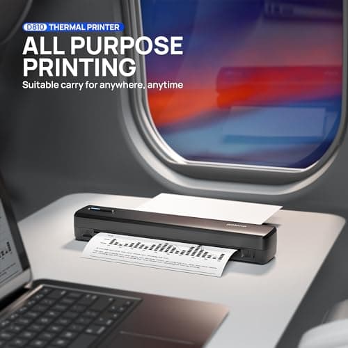POLONO Portable Printer Wireless for Travel, D810 Bluetooth Thermal Printer Support for 8.5"x11" US Letter, Inkless Printer Compatible with iOS, Android, Laptop for Office, Car and Home, Black 6