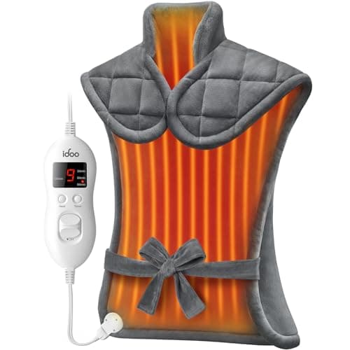 iDOO Heating Pad for Neck and Shoulder and Back, Gifts for Women Men, FSA Eligible Items only List, XXL King Size 23"x32" Heat Pad for Back Pain Relief, Extra Large Back Neck Wrap, ETL Certified