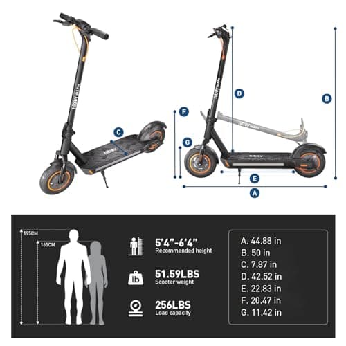 Hiboy MAX Pro Electric Scooter, 46.6 Mi Long Range, 22 MPH Power by 650W MAX Motor, 11'' Pneumatic Tires, Split Hub Design, Dual Suspension, 265lbs MAX Load, Commuting Electric Scooter for Adults 7