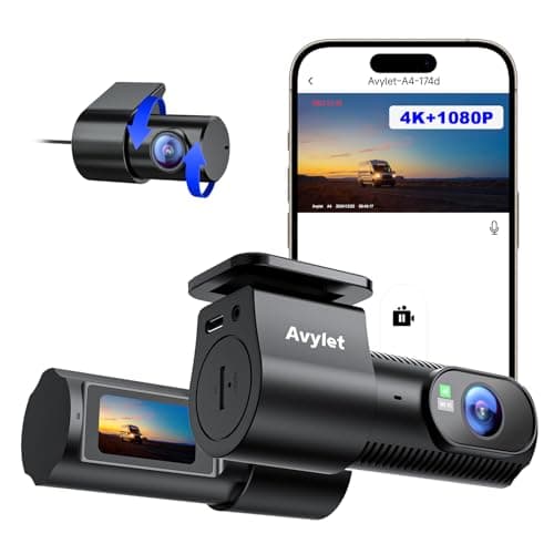 Avylet Dash Cam Front and Rear, 4K/1080P Built-in 5G WiFi APP Dash Camera for Cars, External GPS Module, 1.5” IPS Screen, Dual Dash Cam with Night Vision, 24H Parking Mode, 170° Wide Angle, G-Sensor