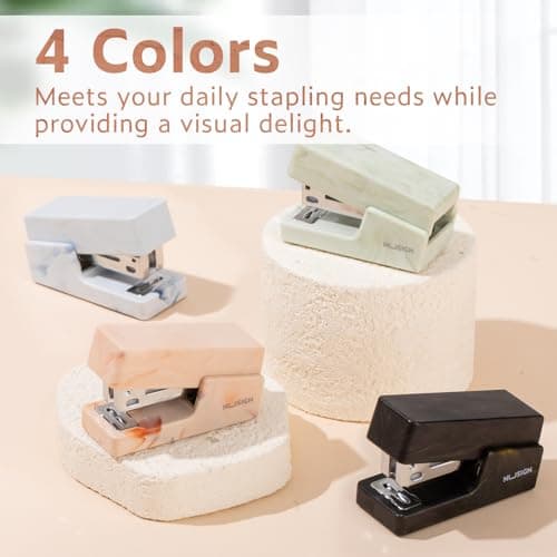 NUSIGN Mini Stapler with 830 Staples, Small Cute Desk Staplers, 25 Sheet Capacity, Fluid Brown 6