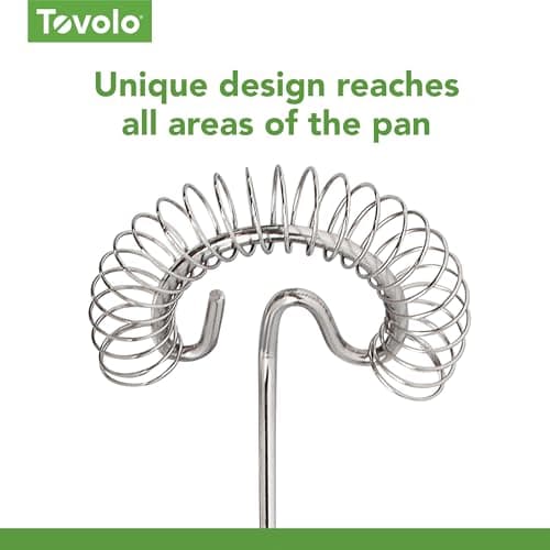 Tovolo Spiral Whisk Stainless Steel 10” Sauce and Gravy Whisk for Cooking Blending Mixing Stirring Whipping Whisking and Egg Beating, Easy to Clean Dishwasher Safe Kitchen Flat Bottom Coil Whisker 5