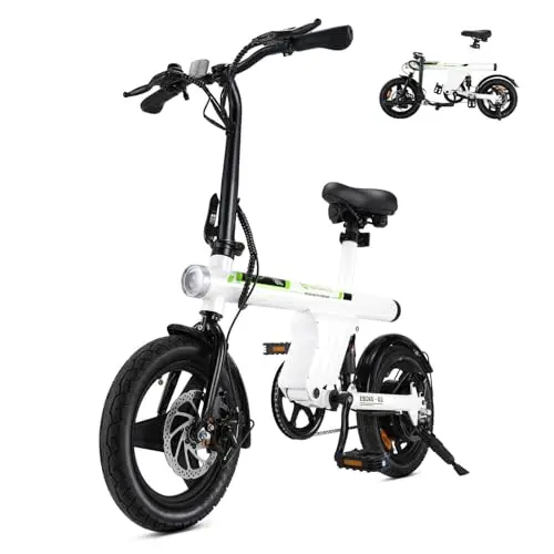 isinwheel U1 Electric Bike for Adults 750W Peak Motor, 20 mph Folding Ebike, 14" Adults Electric Bicycles with Smart Uphill, 280.8Wh Battery, 25 Miles PAS Range, Mini E Bikes for Adult and Teens