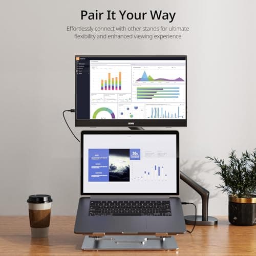 MNN Portable Monitor 15.6inch FHD 1080P USB C HDMI Gaming Ultra-Slim IPS Display w/Smart Cover & Speakers,HDR Plug&Play, External Monitor for Laptop PC Phone Mac (15.6'' 1080P) 6