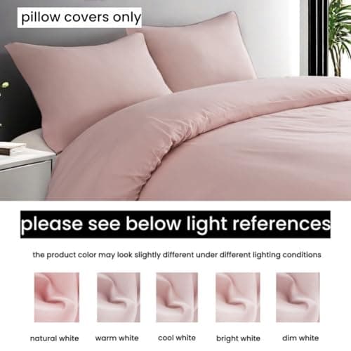 Mohap Zipper Pillowcase 2 Pieces Brushed Microfiber 1800 Hotel Quality Super Soft Pillow Cover No Shrinkage No Fade Pillow Protectors - Pink, Queen 6