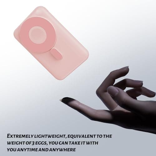 sunpolin Portable Charger 10000mAh Power Bank, Fast Charging Battery Pack with Built-in Cables, Compatible with iPhone, Samsung, Android, Apple Watch, AirPods, Magnetic Wireless Charging Gold Pink 7