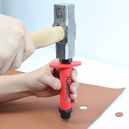 TOMMARS Hollow Punch Kit with Pin Point Punch Shaft Hole Cutter Set Gasket Punch Tools Gasket Cutter 14 PCS 5mm-35mm 3/16" to 1-3/8" 6