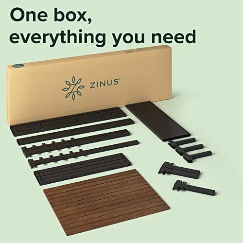 Zinus Kai Bamboo and Metal Platform Bed Frame with Headboard, No Box Spring Needed, Easy Assembly, Queen, Brown 7