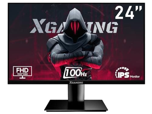 XGaming 24 Inch Monitor, FHD 100Hz 1080P, IPS 16:9 Frameless Computer Monitor, 99% sRGB, Low Blue Light Eye Care, FreeSync, PC Screen Built-in Speakers, HDMI VGA Display, VESA, Tilt Adjustable, Black