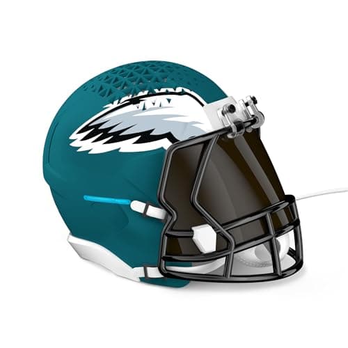 NFL Echo Dot Bundle: Includes Echo Dot | Deep Sea Blue and Limited-Edition NFL Helmet Stand | Philadelphia Eagles
