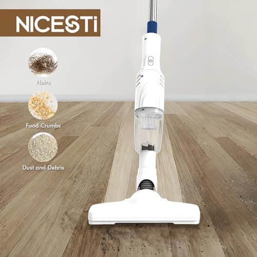 NICESTi 3-in-1 Stick Vacuum Cleaner for Hard Floor and Low Pile Carpet, 0.5L Capacity, with Crevice Tool 3