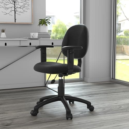 Boss Office Products B316-BK Perfect Posture Delux Fabric Task Chair with Adjustable Arms in Black, Low-Back 2