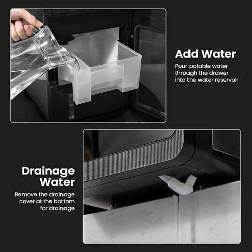 Kismile Clear Ice Cube Makers,3 Crystal Ice Cube in 20Mins, 155pcs/Day,Auto-Cleaning,Ice Makers Countertop with 5 Ice Sizes,24H Timer for Cocktails, Whiskey 6