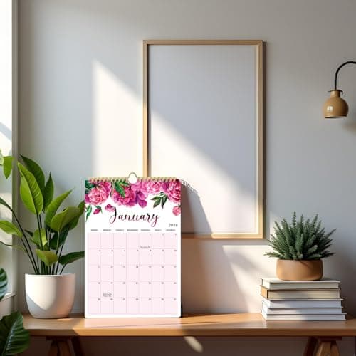 mudrit 2026 Wall Calendar,12 months large floral Calendar runs from Jan 2026 - Dec 2026, Spiral Bound for Office, Home, Business, School Appointment Planning: Size 12" X 17" 8