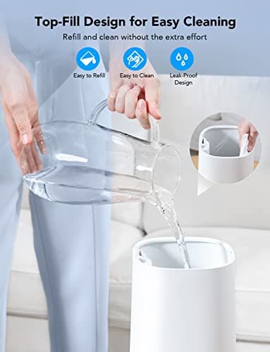 Govee 4L Smart Humidifiers for Bedroom with Hygrometer Thermometer, Top Fill Cool Mist Humidifier, WiFi Voice & Remote Control, Auto Mode, Air Humidifier for Baby and Plants, Lasts up to 36 Hours 7