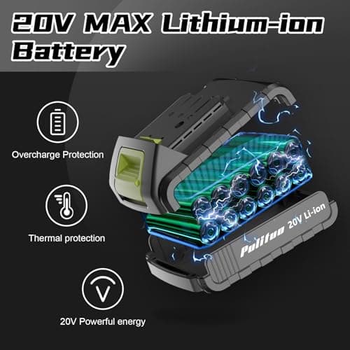 PULITUO Cordless Drill Set - 20V Electric Power Drill with Battery and Charger, 30N Torque, 21+1 Torque Settings, 2 Variable Speeds, includes a 43-pcs Drill Driver Bits Kit and Screws Set (Green) 5