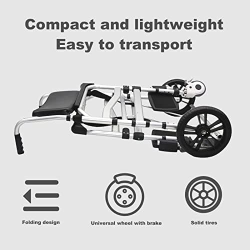 Qyrztaon Shower Chair with Wheels Aluminum Alloy 4 in 1 Foldable Height Adjustable Shower Wheelchair, Sturdy Rolling Shower Chair with Large Commode for Seniors, Black 5