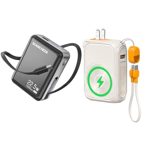SEANCHEER P05 10000mah Magnetic Power Bank with Foldable Wall Plug,7L Small Portable Charger,10000mAh Power Bank