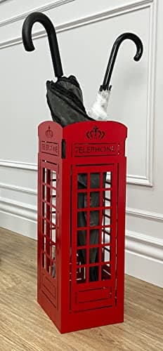Mango Steam U.K Telephone Booth Red Umbrella Stand - for Entryway & Living Room 6