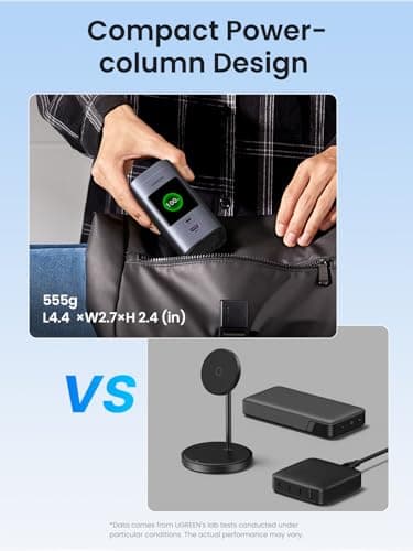 UGREEN Nexode Power Bank 20000mAh 145W PD 3.0 Portable Charger 72Wh Qi2 Certified 15W Wireless Fast Charging Magsafe Battery Pack 2C1A with TFT Display for iPhone 17/16 Series/MacBook/iPad and More 9