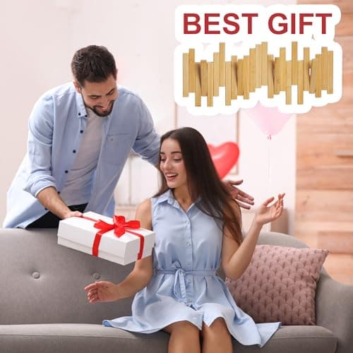 MinBoo Bamboo Multi Hook Coat Rack – Modern, Unique, Space-Saving Coat Hanger with 4 Flip-Down Hooks for Hanging Coats, Christmas Decorations,Bamboo 7