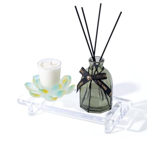 Chivalral Acrylic Bathroom Counter Tray: Water-Resistant Kitchen and Bathroom Tray Countertop Decor,Perfect for Soap Dish,Vanity,Plant,Candle Decor,and Riser Organizer-Small 6