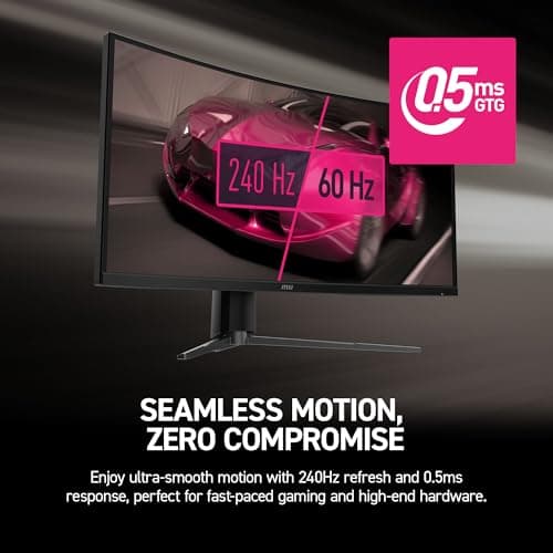 msi MPG 346CQRF X24 34-inch 3440 x 1440 (UWQHD) Gaming Monitor, 240Hz, Adaptive-Sync, HDR Ready, HDMI, VGA Port, VESA Mountable, Tilt, 4-Side Slim Bezel, 0.5ms, Black 7