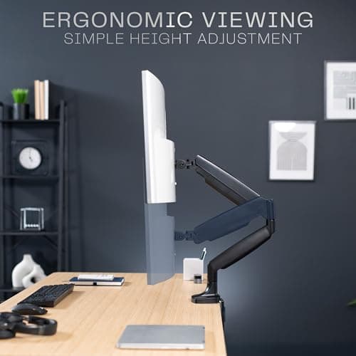 VIVO Premium Aluminum Heavy Duty Single Monitor Arm for Ultrawide Monitor up to 40 inches and 30 lbs, Desk Mount Stand, Pneumatic Height, Max VESA 100x100, Black, STAND-V110Q 6