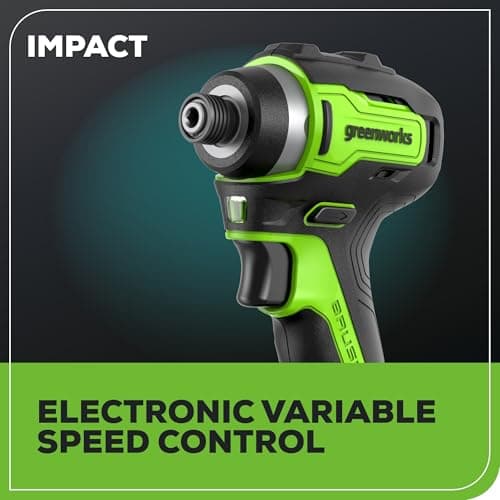 Greenworks 24V Brushless Cordless Drill Impact Driver Combo kit, 1/2”Drill & 1/4”Hex Impact Driver Power Tool Kit, Included 2 Batteries, 1 Charger, 8 pcs Bit Set & Bag, Green 8