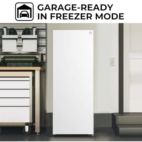 Kenmore Upright freezer - Convertible Refrigerator/Freezer, 5 Shelves, Garage Ready, Meat Storage,Auto Defrost, Congelador For Home, Apartment, Cottage, Basement, Dorm, 7.0 Cubic Feet Capacity White 6