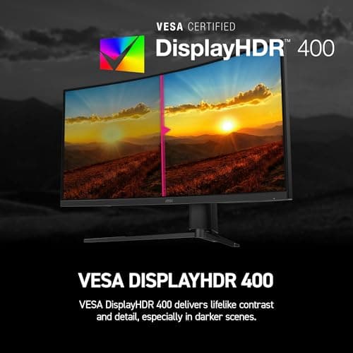 msi MPG 346CQRF X24 34-inch 3440 x 1440 (UWQHD) Gaming Monitor, 240Hz, Adaptive-Sync, HDR Ready, HDMI, VGA Port, VESA Mountable, Tilt, 4-Side Slim Bezel, 0.5ms, Black 8