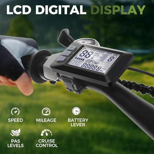 ANCHEER Hummmer Electric Bike for Adults 27.5'' Peak 750W Electric Mountain Bike/Ebike, 3 Hours Fast Charge, 55 Miles Electric Bicycle with 48v/499Wh Battery, LCD Display, 21 Speed Gears 6